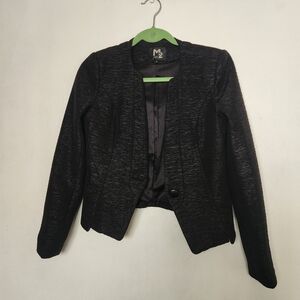 Elegant Black Textured Blazer